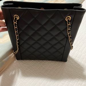 Chanel CC front pocket shopping tote quilted calfskin smal